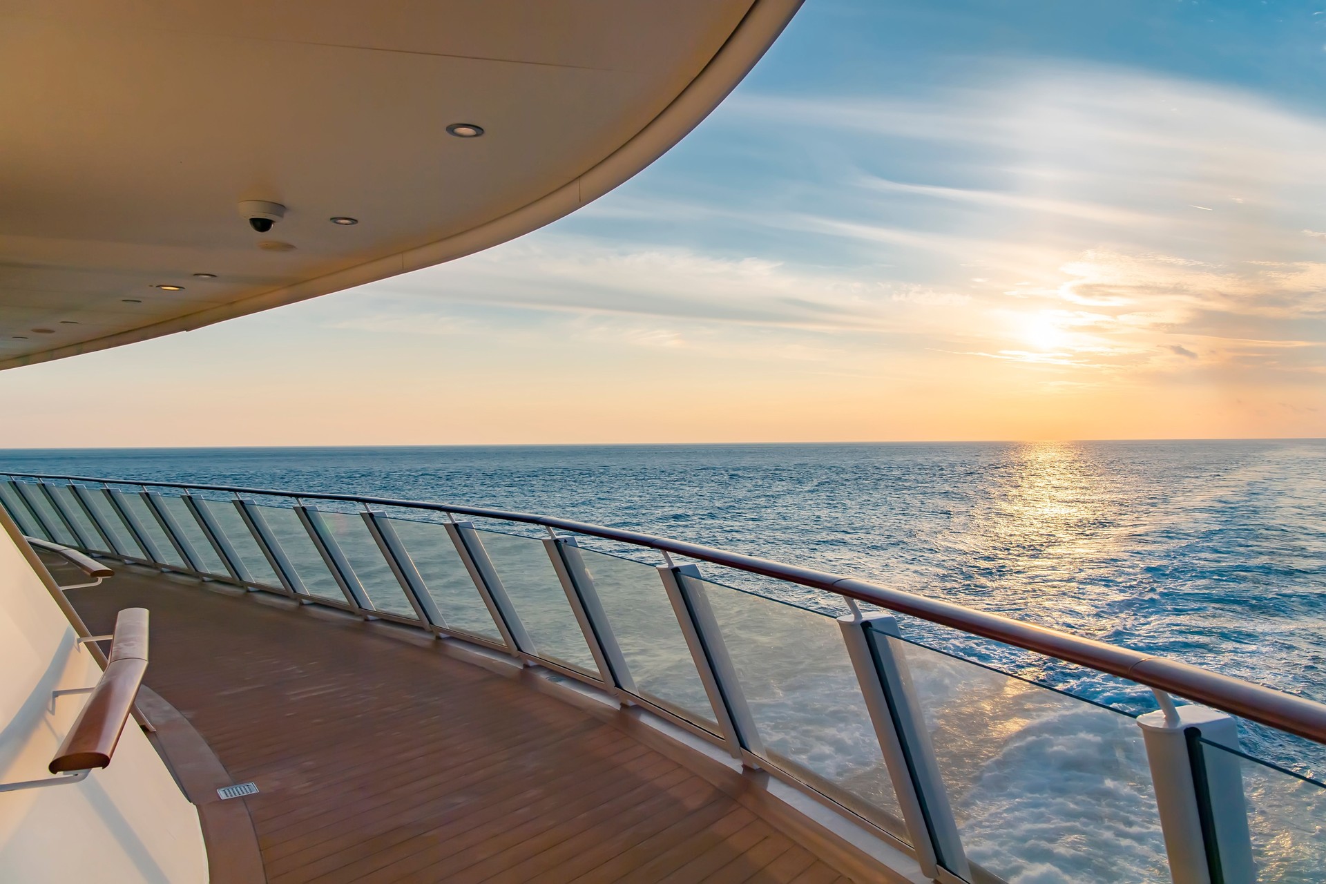 Sea view from cruise ship sailing